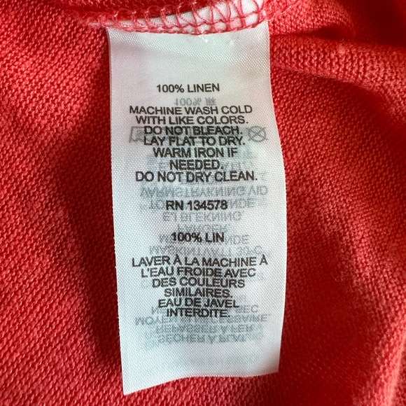 Vineyard Vines T-shirt 100% linen peach/coral color - Picture 7 of 9